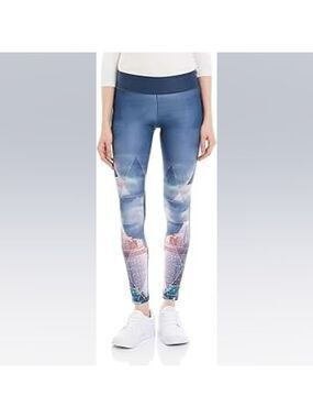 Adidas Blue Cityscape Climalite Leggings – Size S